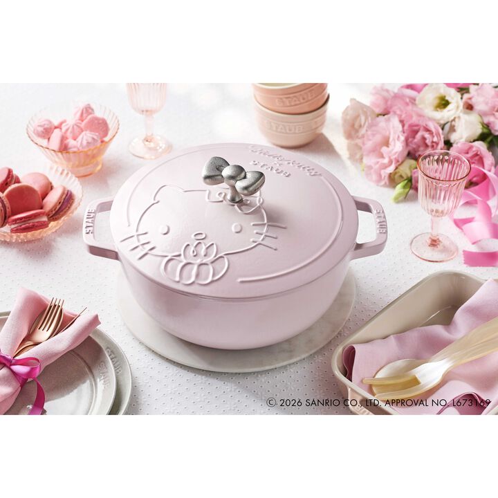 鋳物ホーロー鍋, Wa-NABE・フレンチオーブン Hello Kitty 24 cm, 鋳鉄, large 4