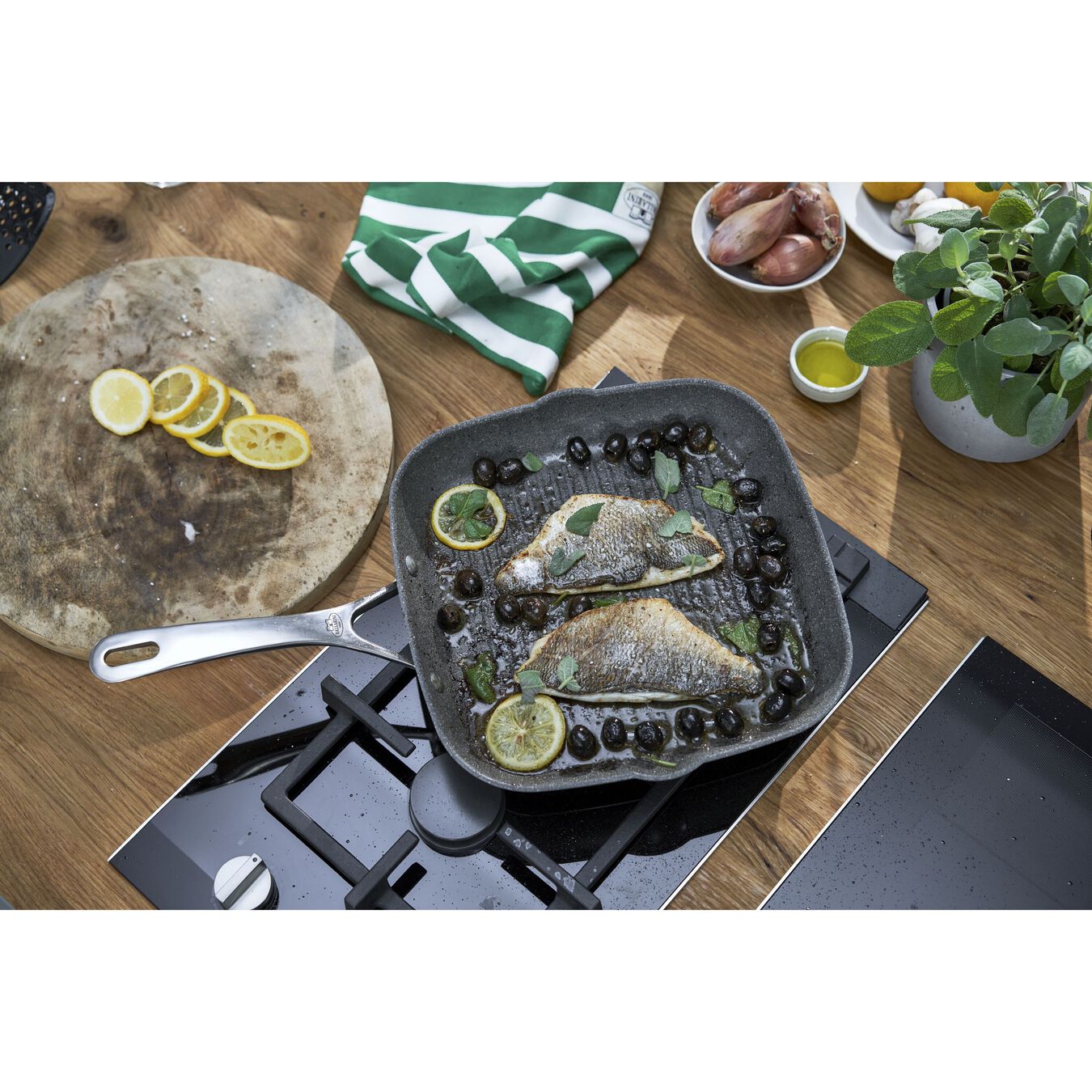 Grillpfanne 28 cm, Aluminium, Steinoptik grau,,large 3