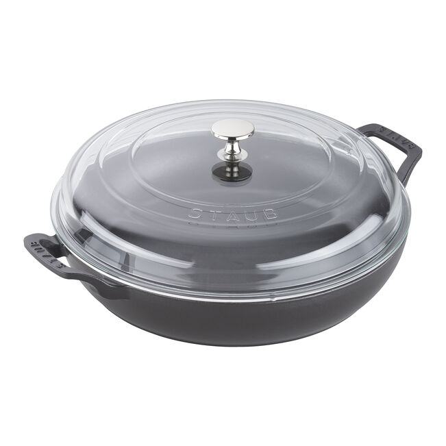 Cast Iron 3.5 qt, Braiser With Glass Lid, Black Matte