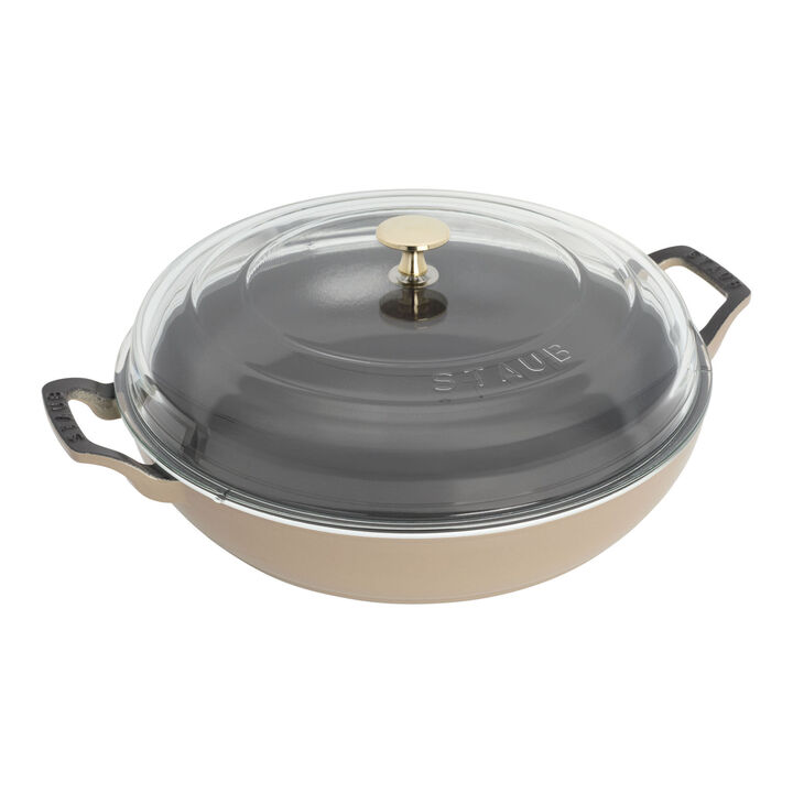 Cast Iron - Braisers/ Sauté Pans, 3.5 qt, Braiser With Glass Lid, Sesame, large 1
