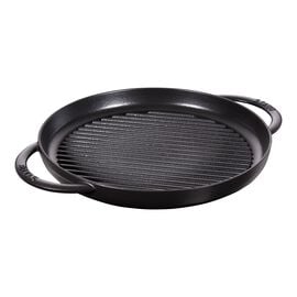 Staub Grill Pans, ピュアグリル 30 cm, ラウンド, ブラック, 鋳鉄