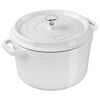 Cast Iron, 5 qt, Round, Cocotte Deep, White - Visual Imperfections, small 2