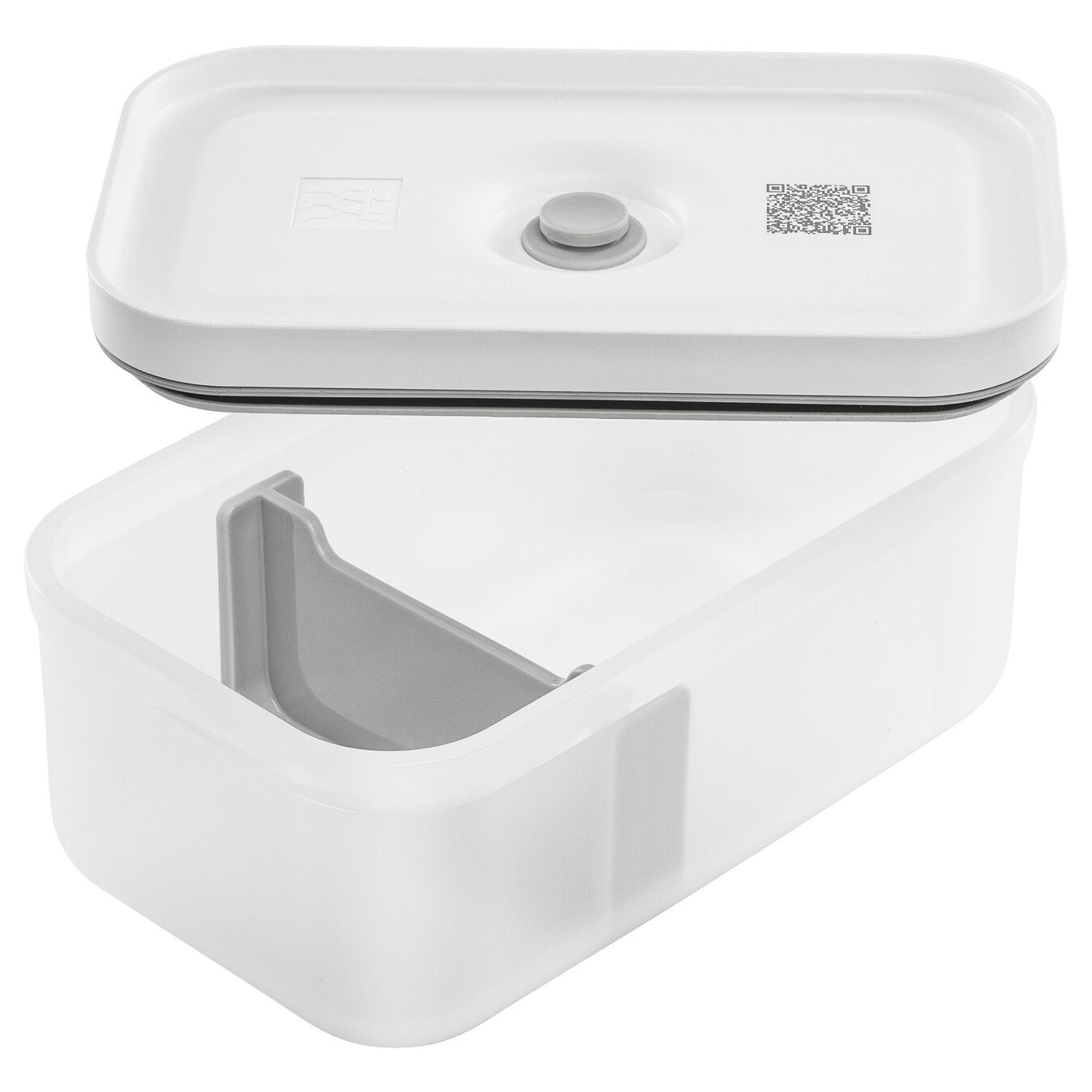 medium Vacuum lunch box, plastic, semitransparent-grey,,large 5