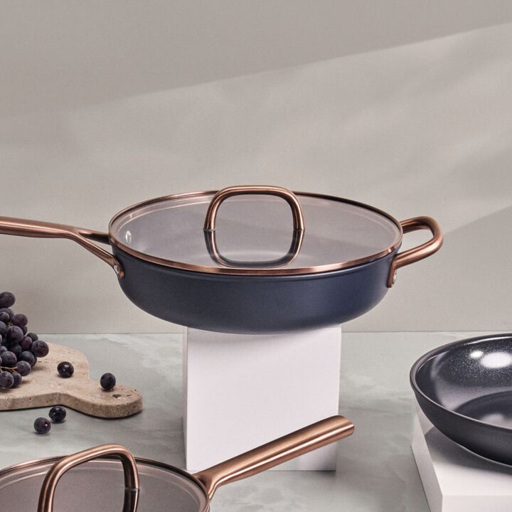 Milano, 28 cm, Traktörpanna med glaslock, Blå, large 3