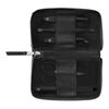 PREMIUM, 5-pcs Leather Zip fastener case black, small 1