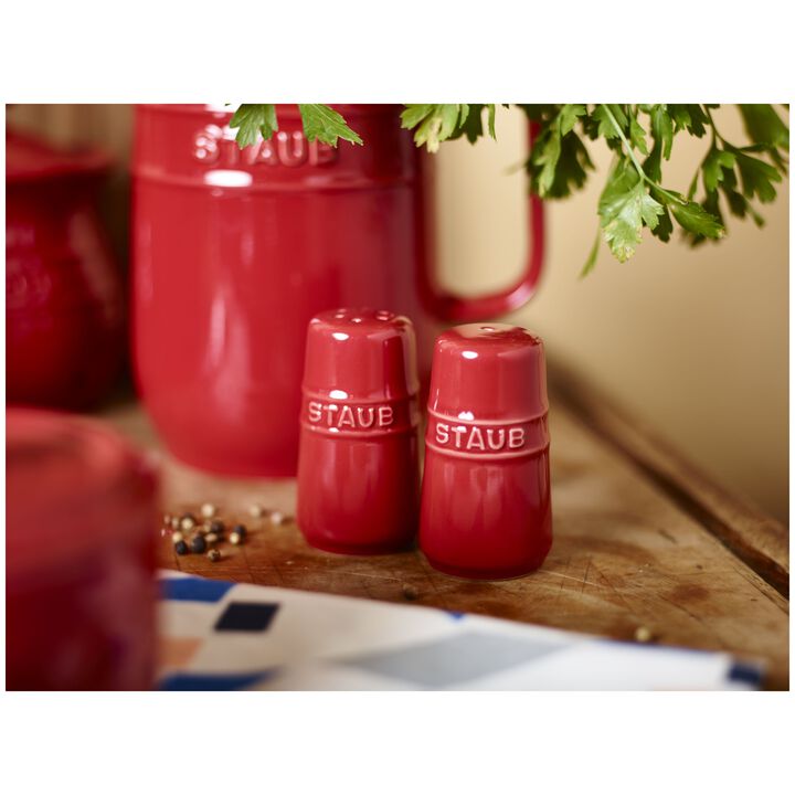Ceramique, Saleiro e pimenteiro 7 cm, Cerâmica, Vermelho cereja, large 2
