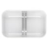 medium Divided Meal Prep Container, plastic, white-grey,,large