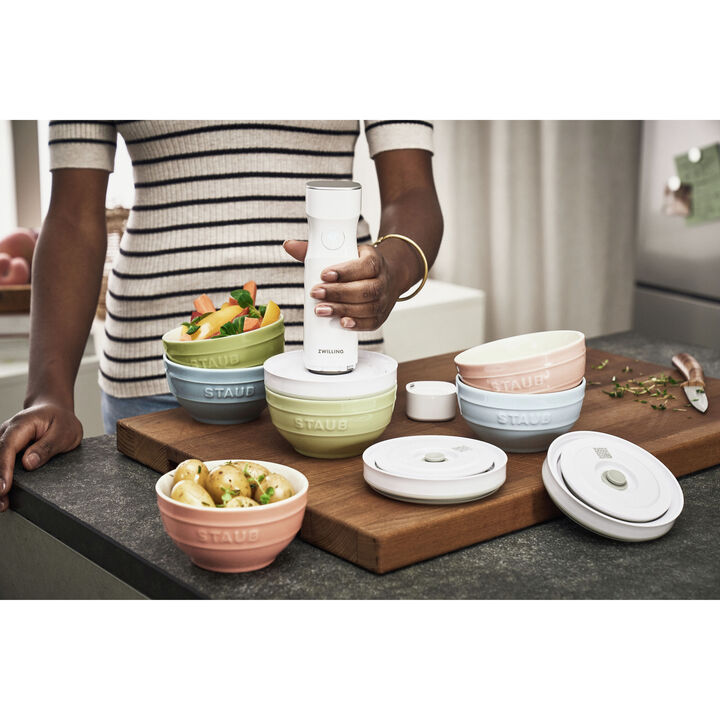 Fresh & Save BOWLS, 真空保存ボウル,セラミックボウル マカロングリーン セット, large 2