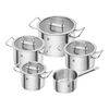 5-pcs 18/10 Stainless Steel Pot set silver,,large