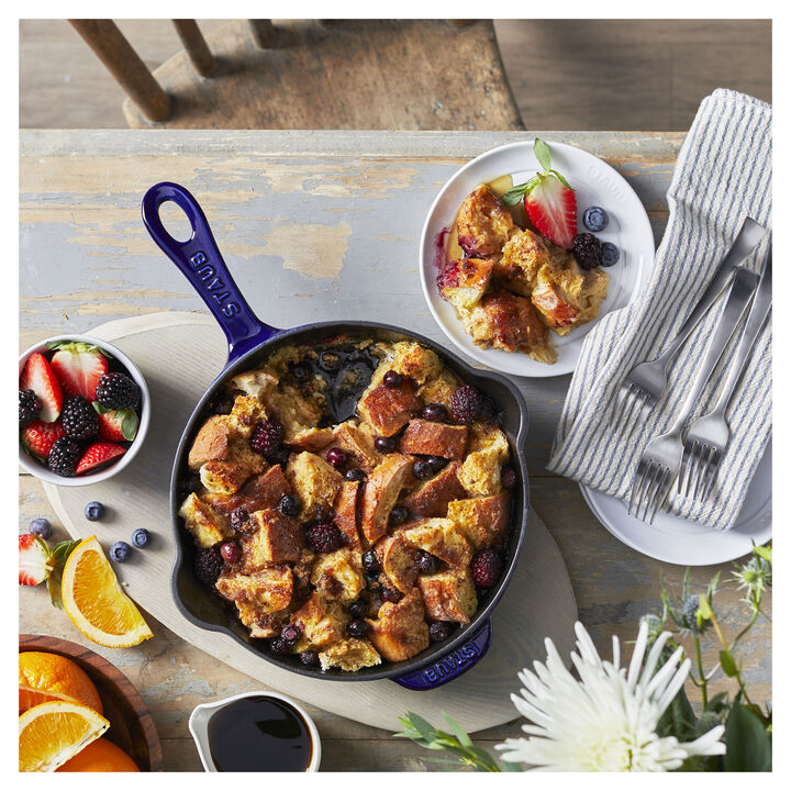 Cast Iron, 8.5-inch, Traditional Deep Skillet, Dark Blue, large 2