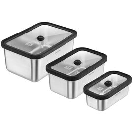 Meal Prep-Set mit FlexBags, 9-tlg. /S/M/L, Silber / Transparent, Edelstahl / Kunststoff