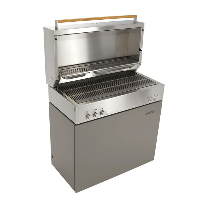 Flammkraft Model D, Propane gas grill, taupe, large 4