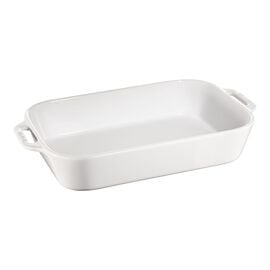 Staub Ceramique, 34 cm x 24 cm rectangular Ceramic Oven dish pure-white