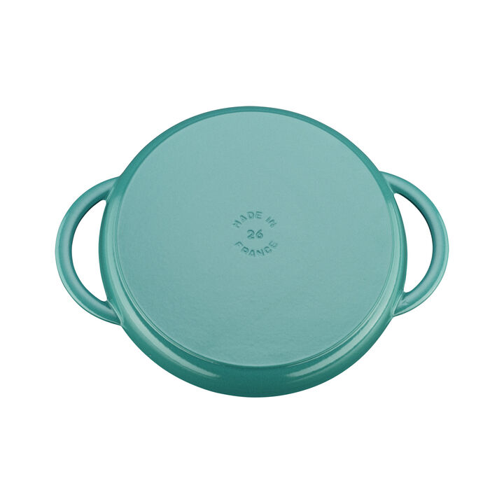 Cast Iron, 10-inch, Round Double Handle Pure Grill, Turquoise, large 3