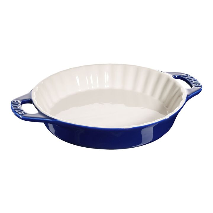 Ceramique, 24 cm ceramic round Pie dish, dark-blue, large 1