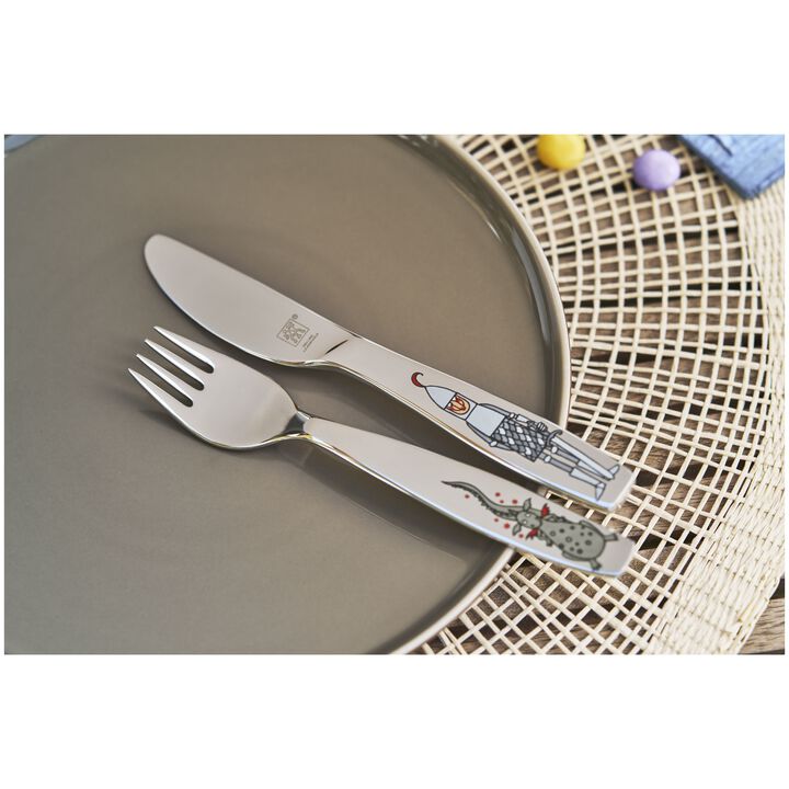 Ritter Eckbert, 4-pcs polished Children's cutlery set, large 4