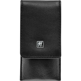 4-pc, Nappa Leather Snap Fastener Case, Black Matte