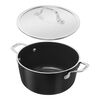 Elaro, 24 cm Aluminium Stock pot with glass lid black, small 8