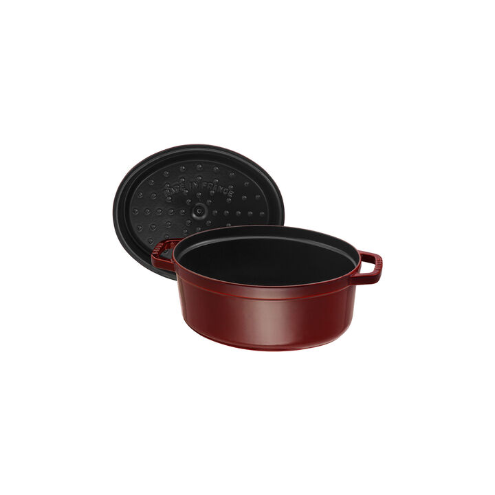 Cast Iron, 7 qt, Oval, Dutch Oven, Grenadine, large 3