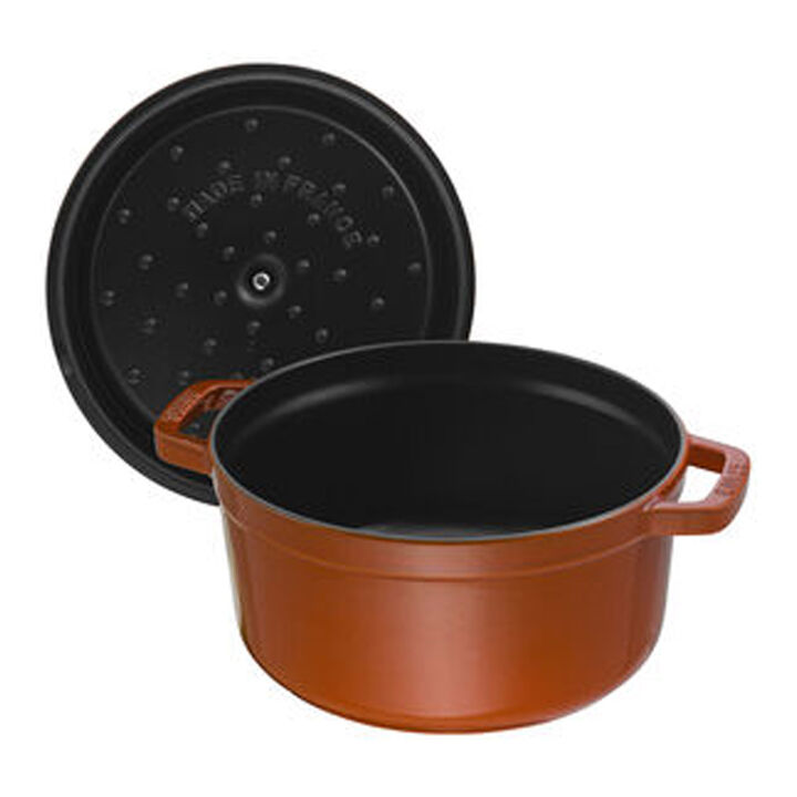 Cast Iron, 7 qt, Round, Cocotte, Burnt Orange - Factory Second, large 3