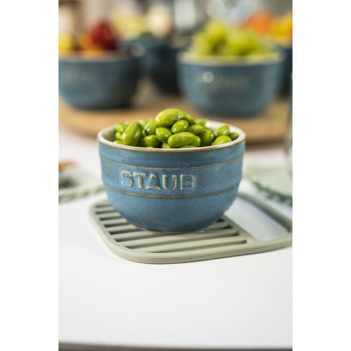 Ceramique, 9 cm / 2-pcs round ceramic Ramekin set ancient-turquoise, large 4