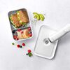 Fresh & Save, L flat Divided Meal Prep Container, plastic, white-grey, small 2