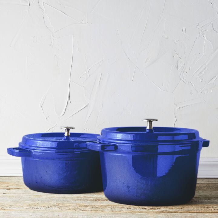 La Cocotte, 3.7 l cast iron round Cocotte, Blueberry, large 3