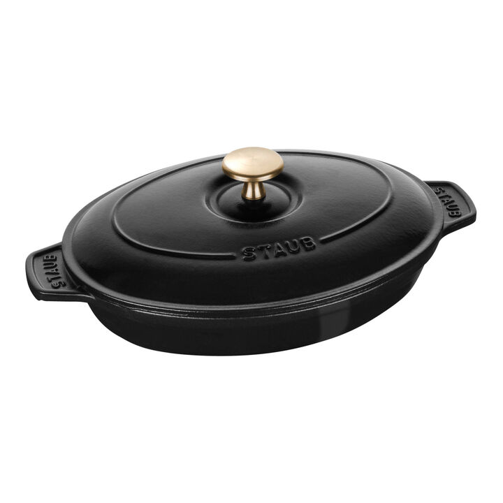Specialities, 1 l cast iron oval Baking Dish, black, large 1