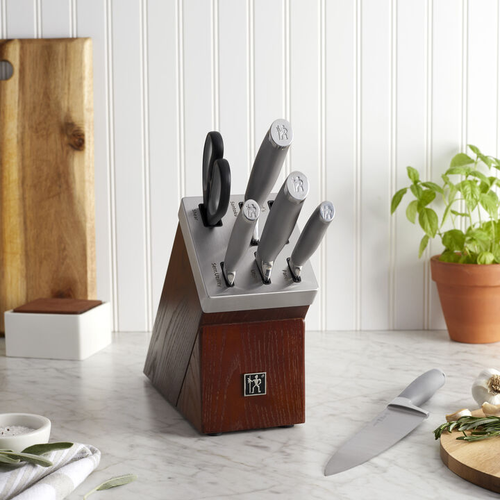Modernist, 7-pcs, Knife block set, brown, large 2