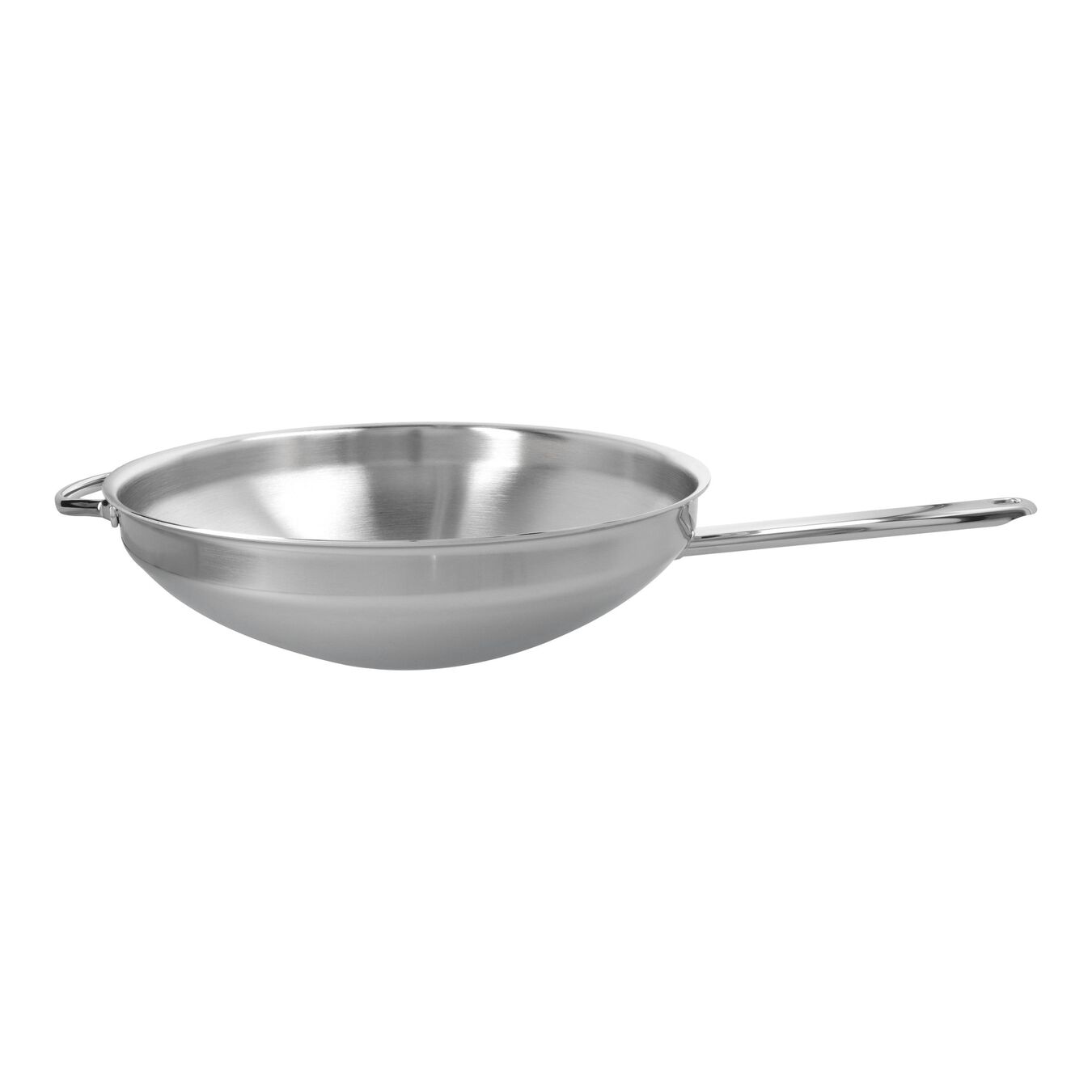 12.5-inch, 18/10 Stainless Steel, Flat Bottom Wok with Helper Handle, silver,,large 1