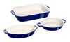 Ceramic - Mixed Baking Dish Sets, 3-pc, Mixed Baking Dish Set, Dark Blue, small 1