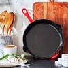 28 cm / 11 inch cast iron Traditional Deep Frypan, cherry,,large