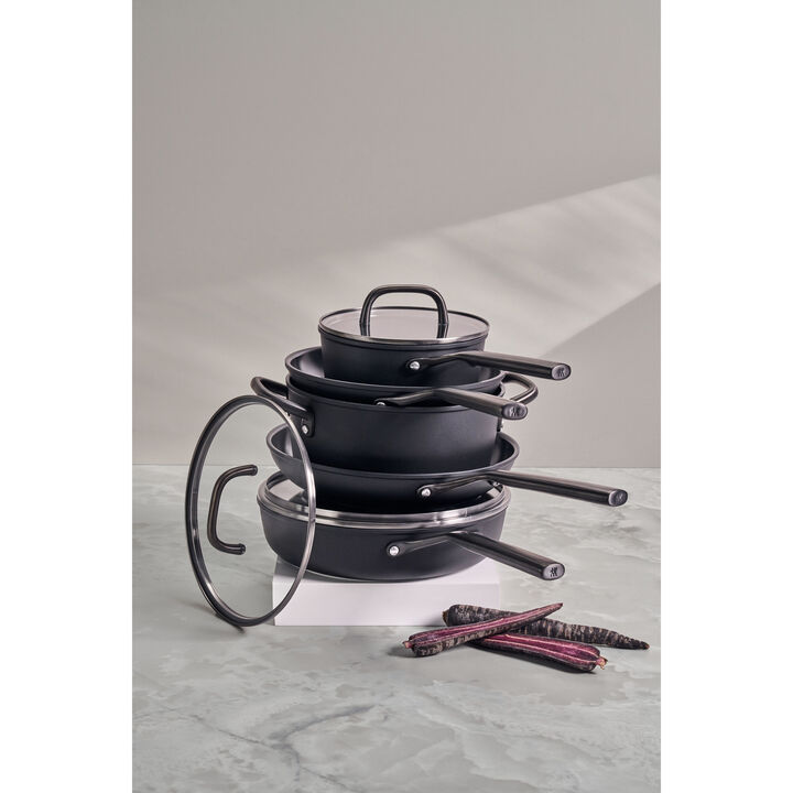 Milano,  aluminum Stock pot with glass lid, large 4