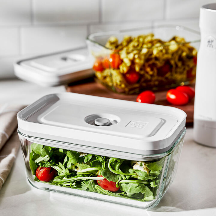 Fresh & Save, M / 2-pc, Medium Vacuum Container, Glass, Grey, large 2