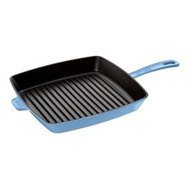 Staub Grill Pans, 30 cm cast iron square American grill, ice-blue