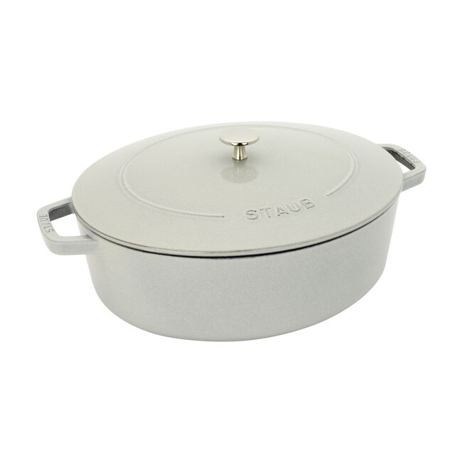 6.25 qt, Wide Oval Dutch Oven, white truffle