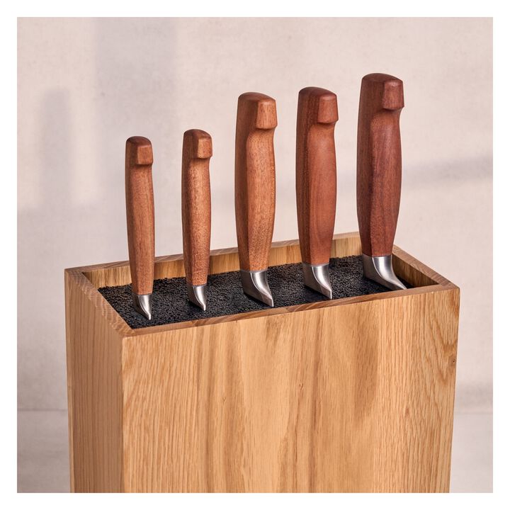 **** VIER STERNE Wood, 6-pces, Bloc à couteaux, Brun, large 4