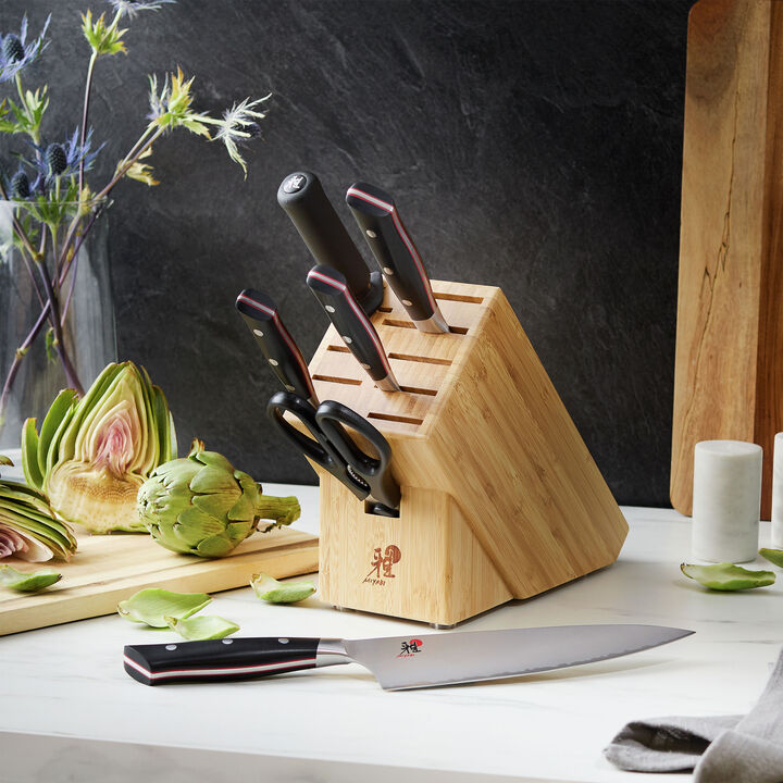 Evolution, 7-pc, Knife block set, natural, large 2