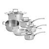 10 Piece 18/10 Stainless Steel Cookware set with glass lid,,large