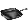 Cast Iron - Grill Pans, 12-inch, cast iron, square, Grill Pan, black matte, small 1