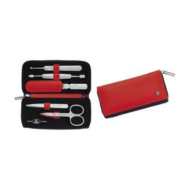 ZWILLING TWINOX, 5-pcs Calf leather Snap fastener case red