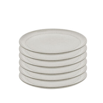 Conjunto de pratos planos 15cm, 6-pzs, cerámica, branco trufado,,large 1