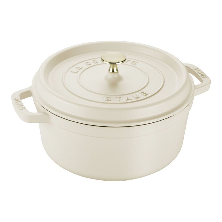 Cast Iron - Round Cocottes, 5.5 qt, Round, Cocotte, Cream - Factory Second, large 1