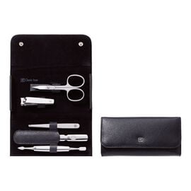 ZWILLING Classic Inox, 5-pc, Leather Snap fastener case, black matte