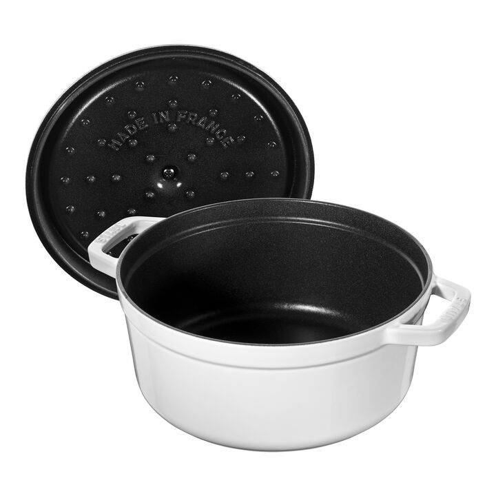 Cast Iron, 5.5 qt, Round, Dutch Oven, Pure-white - Factory Second, large 3