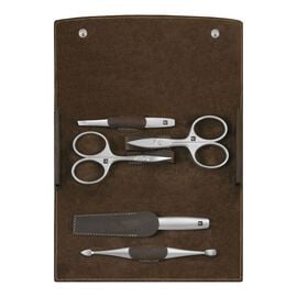 ZWILLING TWINOX, 5-pc, Leather Snap fastener case, brown