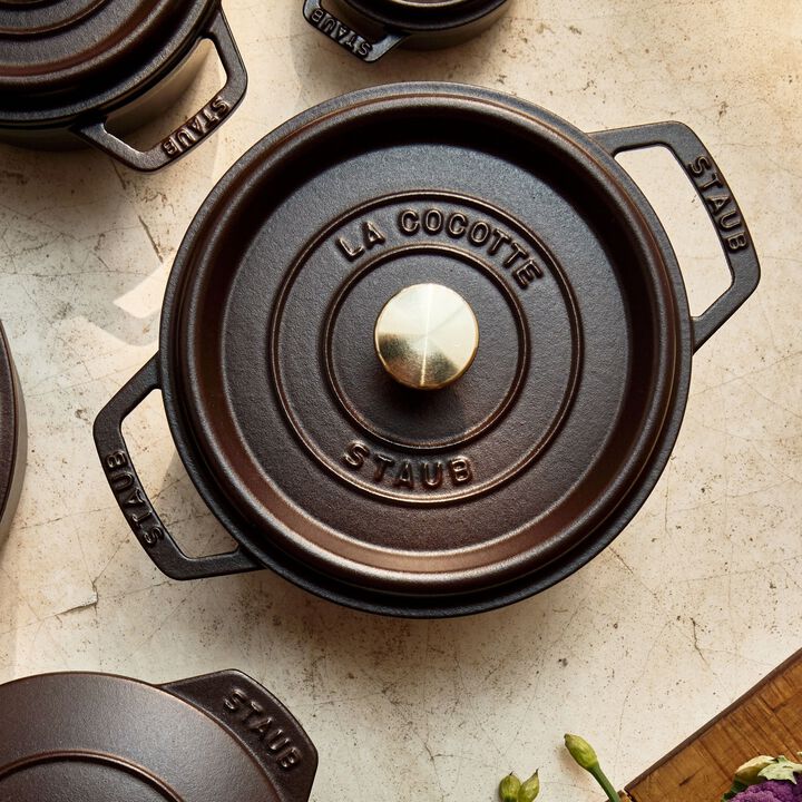 La Cocotte, Cocotte 24 cm, rund, Chocolate, Gusseisen, large 3