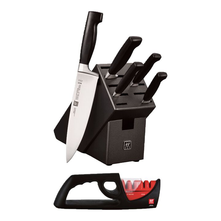 **** Four Star, 7 Piece, Knife block set, black, large 1