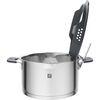 24 cm Stainless steel Stock pot silver-black,,large