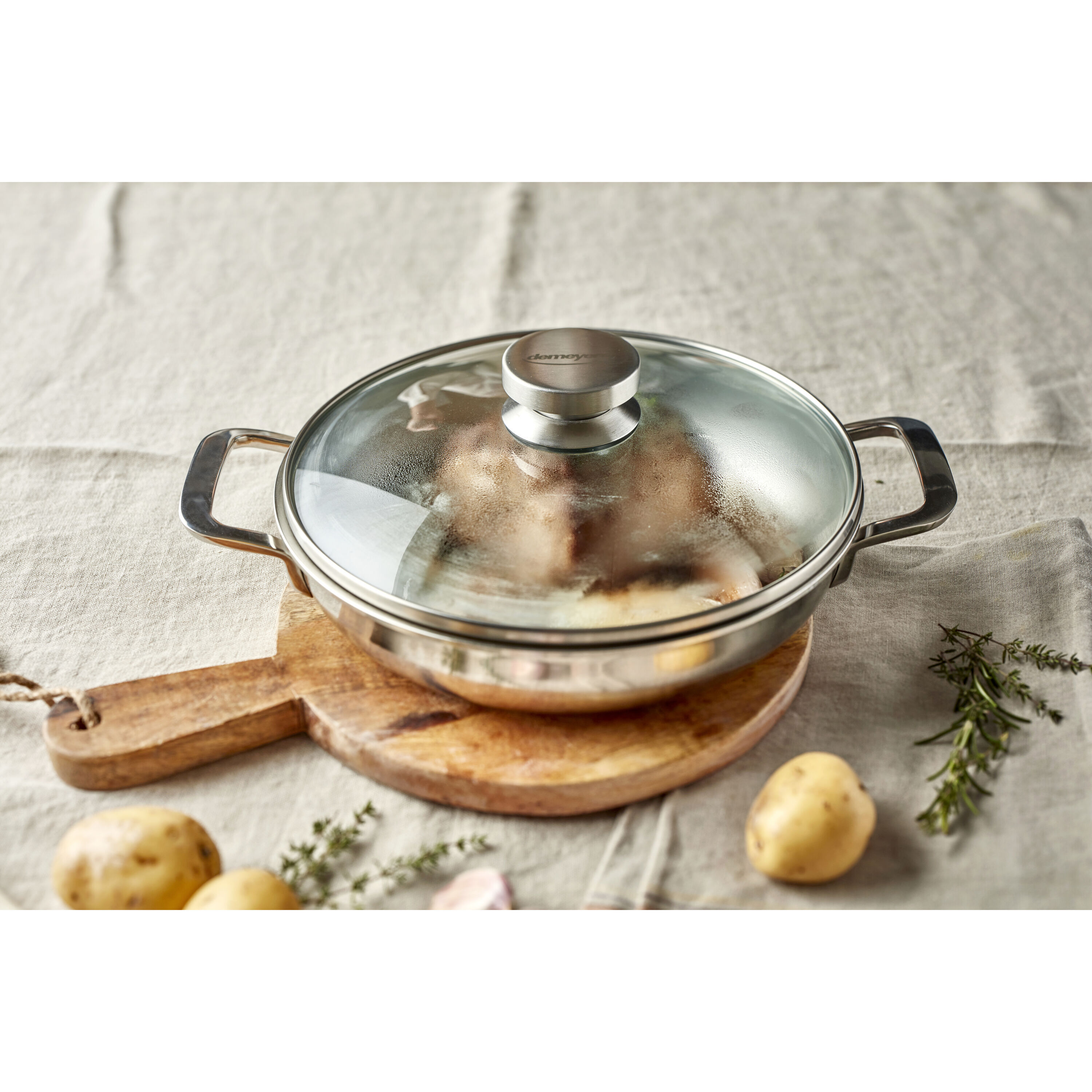 Demeyere Multifunction 7 Koekenpan met glazen deksel 24 cm - Multifunction 7 - Demeyere